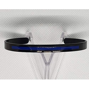 시크릿  Squirrel Challenge Coins LEO 디자인 얇은 블루 라인 커프 팔찌 스테인리스 스틸 블랙 116447