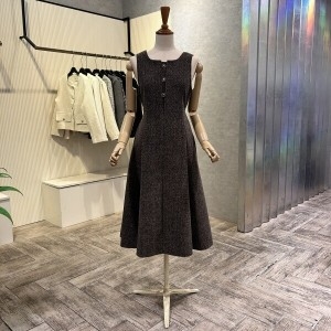 Ab.f.z 여성 뷔스티에 단추 플레어 원피스 AOA1QO02A