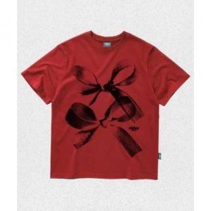 비디오자키 VIDEO JOCKEY 리본 두개 티셔츠 레드 VJ25F215RD 1339961