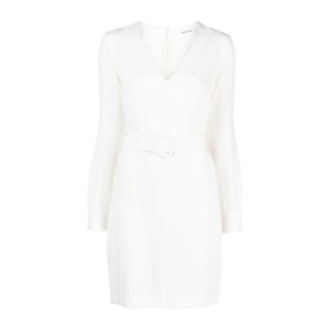 패로슈 브이넥 벨티드 웨이스트 원피스 POKER D725218 002 PANNA