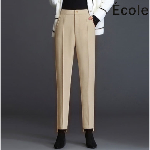 에꼴드파리 핀턱 뒷밴딩 모직팬츠_F2XWPB001Z