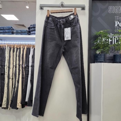 리트머스 HC12 기모오픈 밴딩 세미와이드 데님 팬츠 기모오픈 밴딩 세미와이드 데님 팬츠 LP9DU965-076