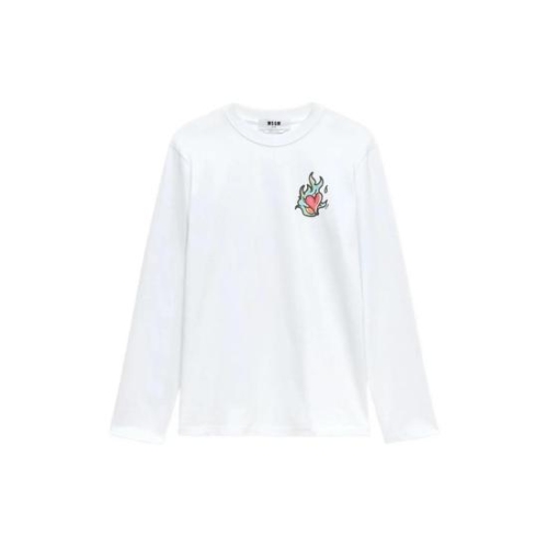 MSGM 하트 프린트 긴소매 티셔츠 3941MDM84257798 T