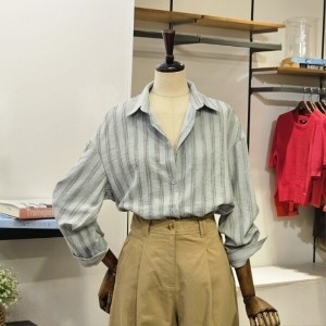 반에이크 와와 스트라이프 셔츠 VB4YBLUP01Z