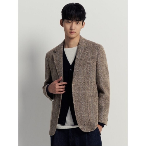빈폴 남성 해리스 트위드 헤링본 윈도우체크 재킷 베이지_BC5911C11A