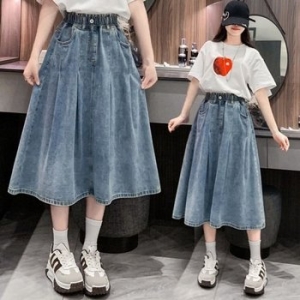 에이라인 미디엄 캐주얼 밴딩청스커트 WFK5P4G