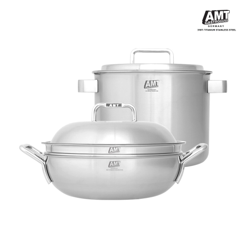 AMT  프로 316Ti 팬냄비 2종 (곰솥28+파티웍32)