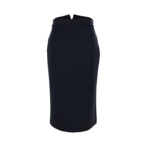 몽클레르 GENIUS Black Skirt with Logo Patch Applied on the Back in Tech Fabri..