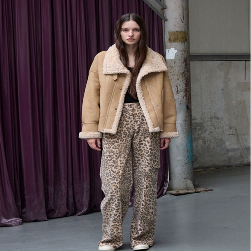 에고이스트 여성 스웨이드 텍스쳐 인조 무스탕자켓 ER4TM001