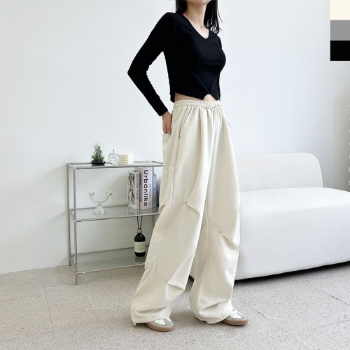 피턴진 179st.w GPA SF1030W 여자 리벳 팬츠 무릎핀턱 스트링 조거 와