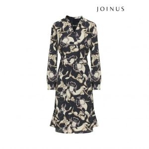 조이너스 패턴 미디 원피스-JW22OP1001672A