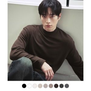 드로우핏 DRAW FIT 서강준PICK모크넥 니트 티셔츠 9COLORS DFTS1302BK 133292