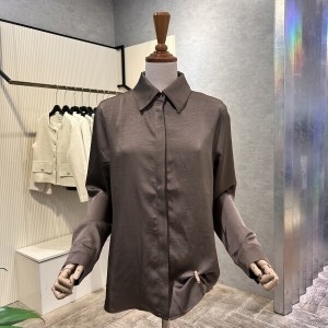 Ab.f.z 새틴 카라 언발 셔츠 AOA1HB31A