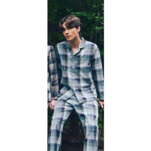 와코루 남성 베이직 기모 선염 체크 파자마_WPA5485M