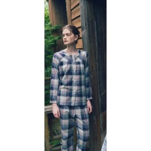 와코루 여성 베이직 기모 선염 체크 파자마_WPA5485W