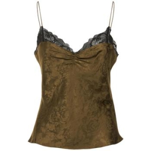 사틴 더 가먼트 여성 Toulouse 실크 레이스 탑 Olive/black 77IYBS006 2884854