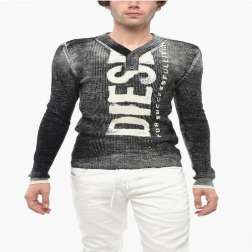 디젤 스웨터 A06735 0CGBU 9XX Black White