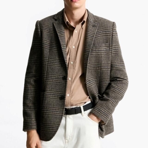 타미힐피거 남성 울 체크 블레이저_T12F7WJB735ML1R70