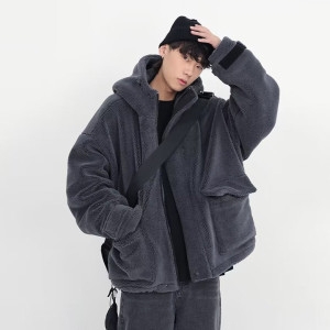 오엠티 밍크 퍼 남녀공용 후리스 집업 자켓 겨울 두꺼운 뽀글이 오버핏 점퍼 OFS-FLJCK3