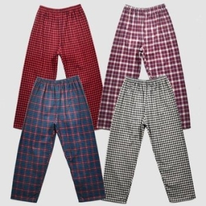 평화 체크 패턴 기모 선염 여성 면 9부 파자마 WFK5Z2K