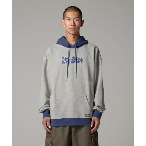 디키즈 커시브 로고 투톤 후디 Melange Gray DIKU252LRHD001GR 197371