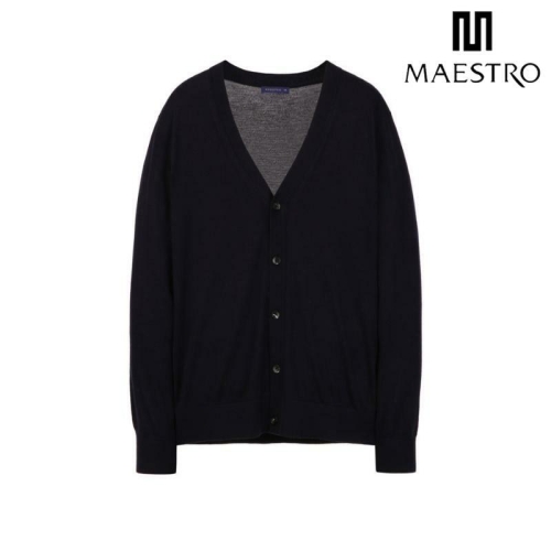 마에스트로 다크네이비 울 가디건_MASW5C011N3