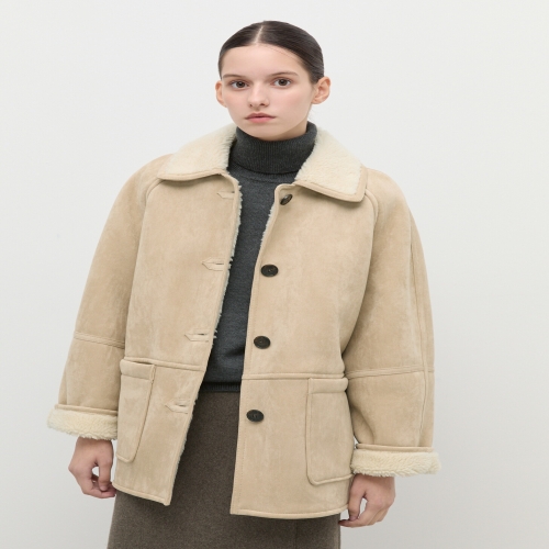 쉬즈미스 여성 스웨이드 시어링 무스탕 SWUJKP42010