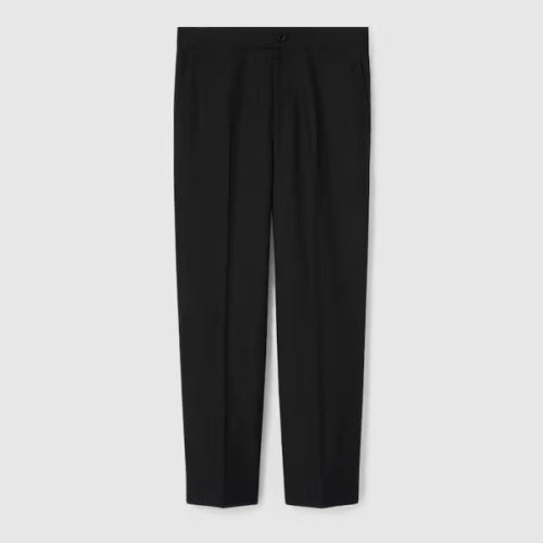 구찌 남자 울 블렌드 트윌 팬츠 로고 블랙 826573Z7AOQ1000