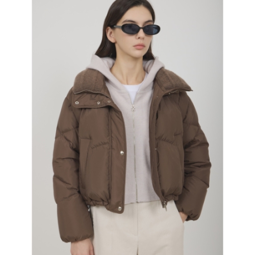 ZOOC 텍스처 블록 크랍 구스 다운 Z244PSG183SKH 1243261