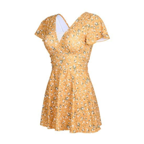 레노마  스윔 여성 플라워 스파 모노키니 옐로우 RN-LS2F584-YE