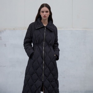 에고이스트 여성 물결퀼팅 와이드카라 롱구스다운 ER4TD905