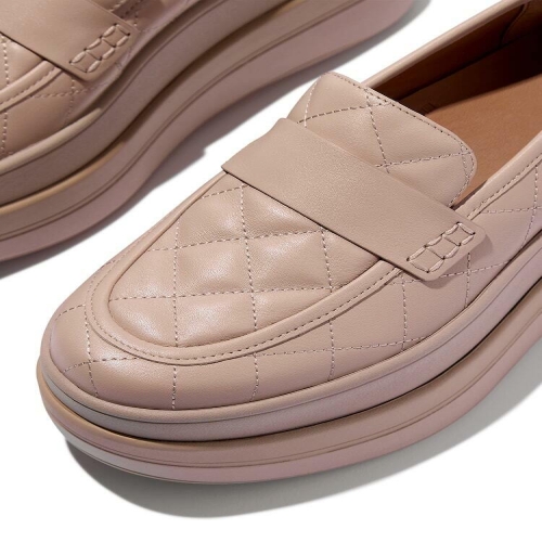 핏플랍 F-모드 여성 스택 퀼티드 레더 로퍼 클래식 베이지 FT25K2L09A 신촌