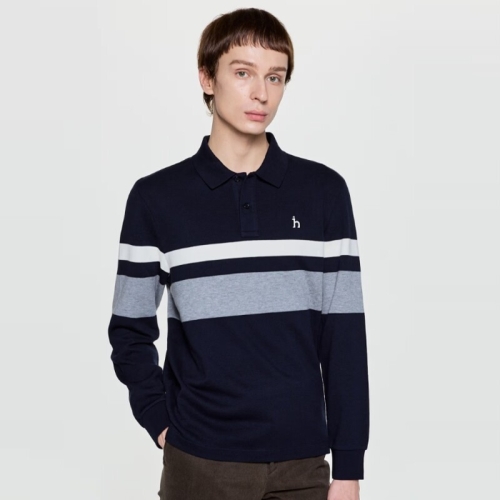 헤지스 남성 컬러블럭 캐주얼 폴로 셔츠_HZTS5D532N2