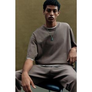 HM 남자 맨투맨 후드 긴팔 티셔츠 반팔 데일리 오버사이즈핏 코튼 다크 베이지 1035207041