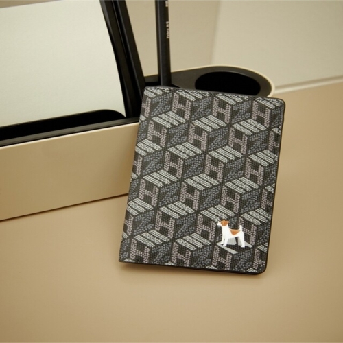 헤지스 남성 블랙 이니셜패턴 가죽 카드지갑 WUHO5E902BK