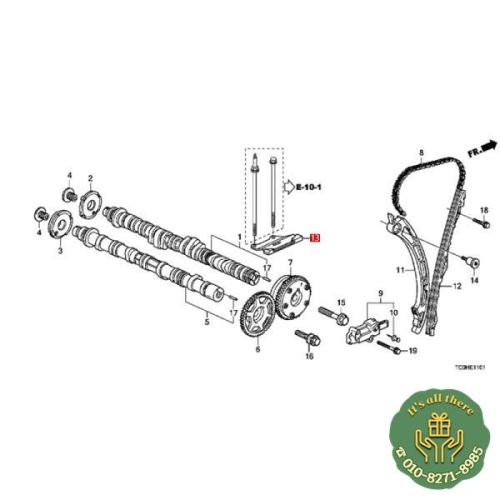 혼다  바디 엔진 캠축/캠축 체인 2.4L 타이밍 체인 가이드 레일 리미트 블록 14540RWCA02/14540-RWC-A02/14