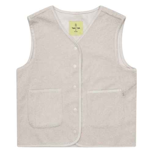 에꼴리에 주니어 엔씨충장점 // // 21R0182 베이지 대박 세일 얇고 따뜻한 양털 여아 베스트 양털 플리츠 조끼 베이지 S 150