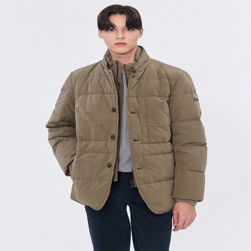 헤지스 남성 카키 다운 자켓_WHJA4D532K2