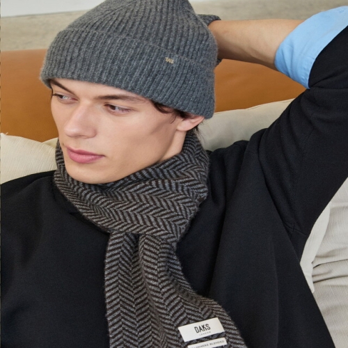 닥스 여성 그레이 로고장식 캐시미어 비니 DBHE5F270G3