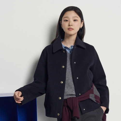 빈폴 여성 울 헤링턴 숏 코트 네이비 BF5X30C02R