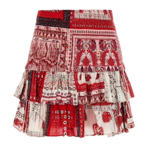 이자벨마랑 프린티드 코튼 노미니 미니 스커트 JU0022FDC