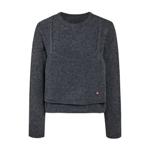 JJ지고트 여성 와펜장식 뷔스티에 레이어드 니트 GRBN1PO211