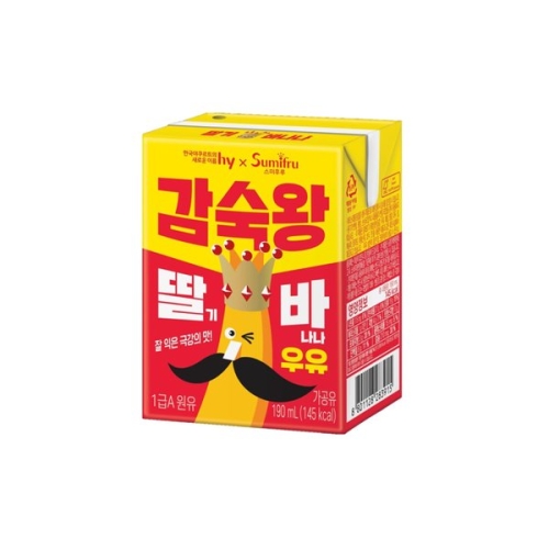 에치와이(HY) 감숙왕 딸기 바나나 우유 190ml