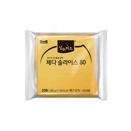 상하치즈  체다 슬라이스 80매 340g