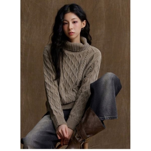 체이스컬트 패플 여 EFRG5276D08 셔닐 터틀 스웨터_GN