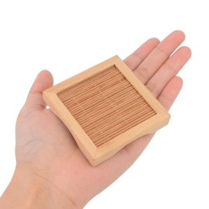 우드  티 코스터 컵받침 디자인받침 대나무 컵홀더 사각형 소품 정리함 WFK7OVC