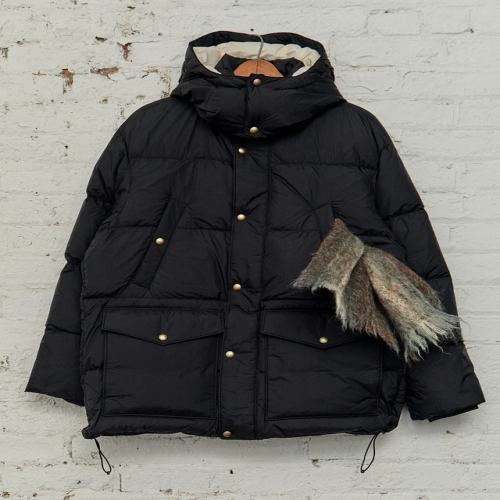 헤지스 남성 블랙 탈착후드 구스다운 패딩점퍼_HZJU5F808BK