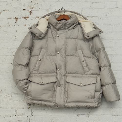 헤지스 남성 크림 탈착후드 구스다운 패딩점퍼_HZJU5F808CR