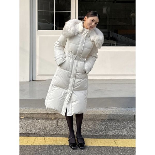 에고이스트 여성 퀼팅 텍스처 벨티드 롱 다운점퍼 EQ4TD008