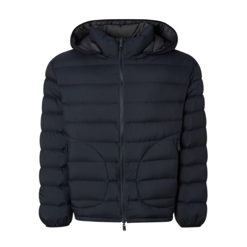 헤지스 남성 블랙 경량 리버시블 후드 탈착 구스다운 점퍼_HZJU5D686BK